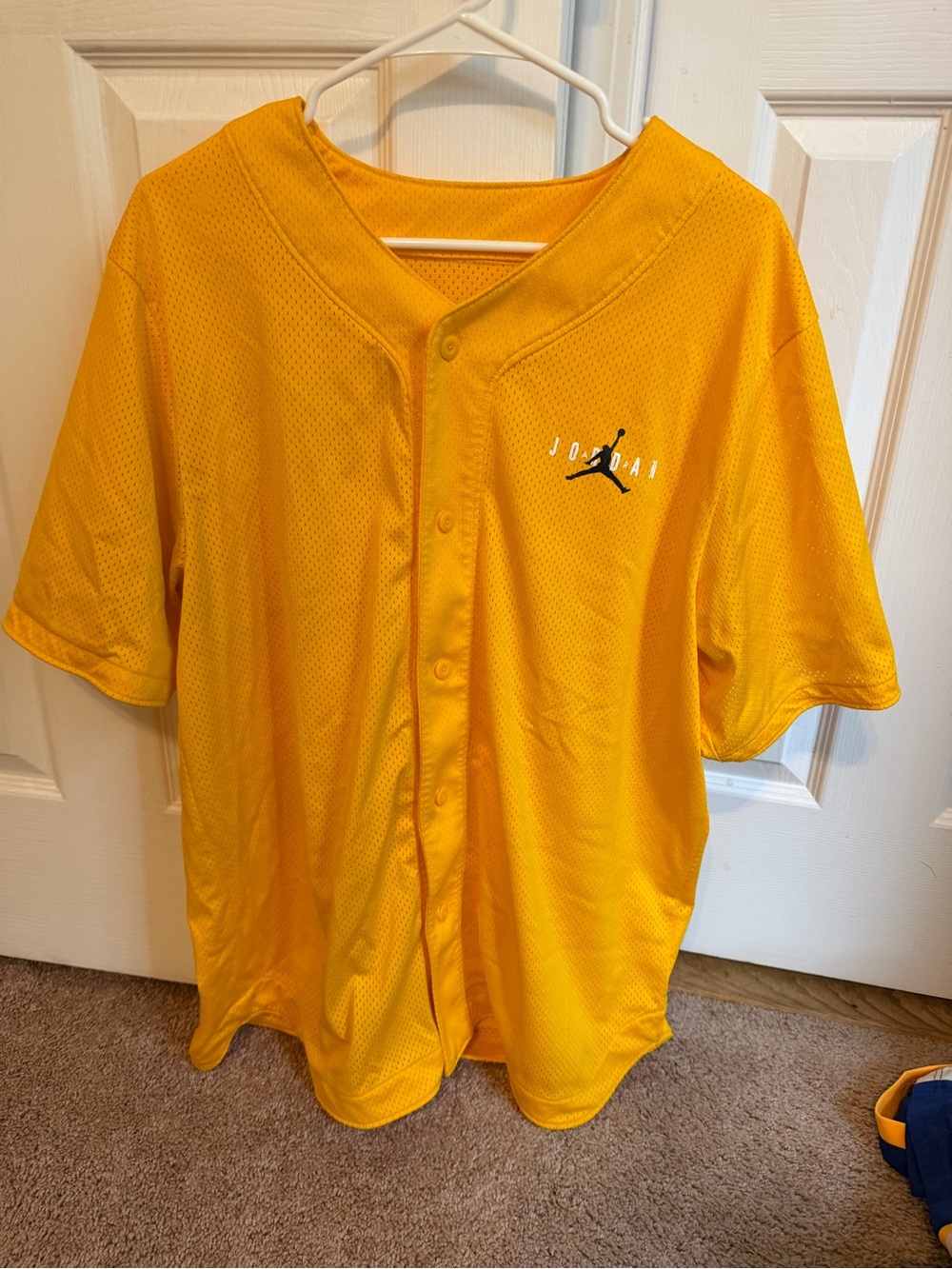Jordan Men’s Yellow Mesh Button-Front Shirt
